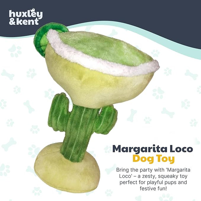 Huxley & Kent Funny Dog Toy w/Squeaker – Power Plush Squeaky Dog Toys for Small, Medium & Large Dogs – Soft Stuffed Animal for Indoor Play & Fetch - Margarita Loco, Large