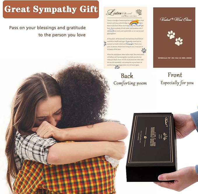 Pet Loss Gifts, 28" Dog Memorail Wind Chimes, Dog Memorial Gifts for Loss of Dog, Dog Bereavement Passing Away Condolence Gift