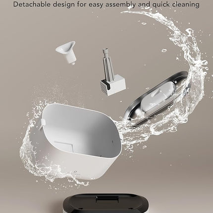 Cordless Pet Water Fountain Battery Operated + 8 Packs Replacement Filters for Dockstream Cat Water Fountain WF005 WF115 WF105, 4 Months Set of Replacement Filters