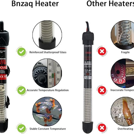 Fish Tank Aquarium Heater - Adjustable Temperature Submersible Thermostat Heater,25W/50W/100W/150W/200W/300W