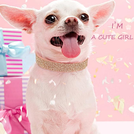 Dog Collar for Large Dogs, Adjustable Leather Suede Bling Dog Collars，Pink Dog Collar Cat Collar, Rhinestone Dog Collar (L, Pink)