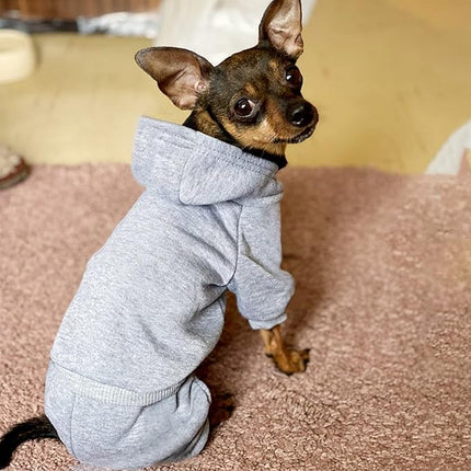 LifeWheel Dog Hoodie, Pet Jumpsuit Fleece Sweatshirt with Buttons, Clothes, Cold Weather Coats, Pajamas, Winter Warm Cotton Puppy Hoodie 4 Legs Clothes for Small Medium Large Dogs Cats Boy Girl