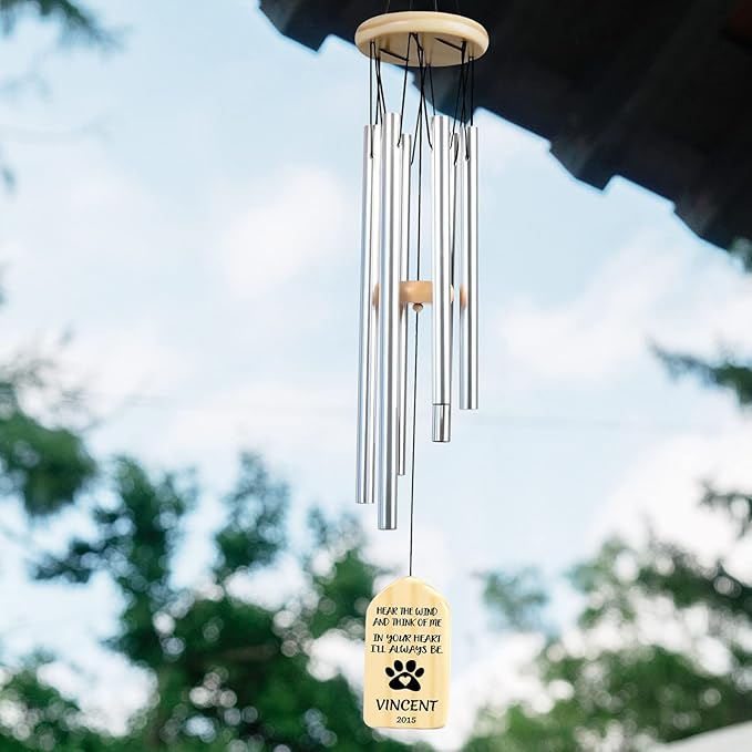 Dog Memorial Gifts, Jocidea Personalized Pet Memorial Wind Chime, Loss of Dog Sympathy Gift, Pet Remembrance Gifts, in Memory of Dog Cat, Loss of Pet - Pet Loss Gift