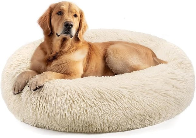 Dog Beds Large Sized Dog and Cats, 32in Pet Beds for Large Pet, Washable Indestructible Extra Large (Light Brown)