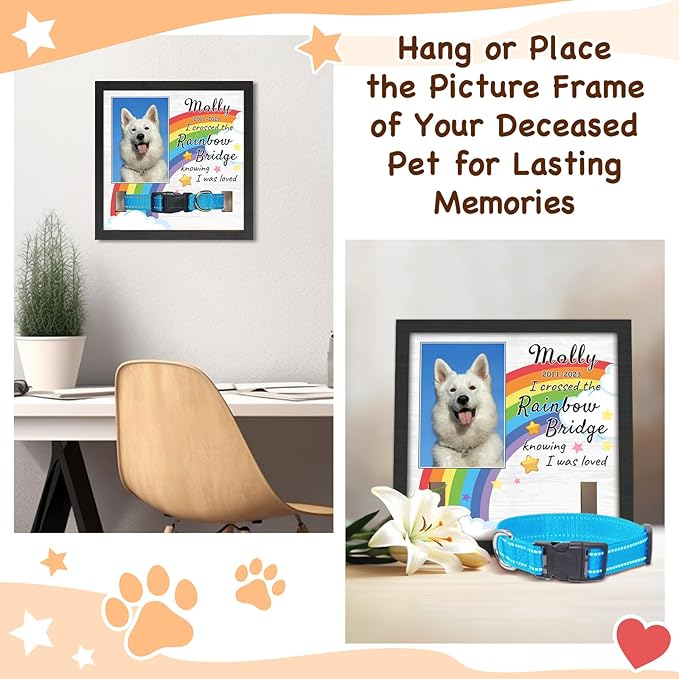 Personalized Dog Memorial Gifts Picture Frame for Loss of Dogs, in Memory of Dog Passing Away Sympathy Gifts, Cat Memorial