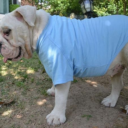Lovelonglong Bulldog Clothes Dog Clothing Blank T-Shirt Tee Shirts for French Bulldog English Bulldog American Pit Bull Pugs 100% Cotton Skin Care Light-Blue B-L