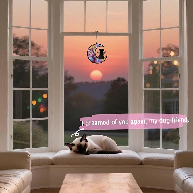 Suncatcher Dog Memorial Gifts for Loss of Dog Sympathy Gift Dog Passing Away Gifts Dog Loss Sympathy Gift Dog Remembrance Gift Dog Death Sympathy Gifts in Memory of Dog Sun Catchers Indoor Window (A)