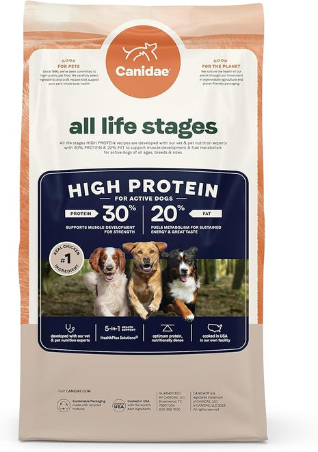 Canidae All Life Stages High Protein Multi-Protein Recipe with Chicken, Turkey, Lamb, and Fish – Premium Dry Dog Food for All Ages, Breeds, and Sizes– 27 lbs.