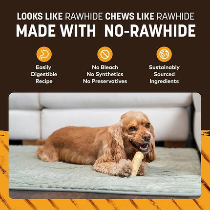 Earth Animal No Hide Chews - from The Grill Rolls Grilled Cheese Vegetarian Flavor Rawhide Free Small Dog Chews - 6 Count