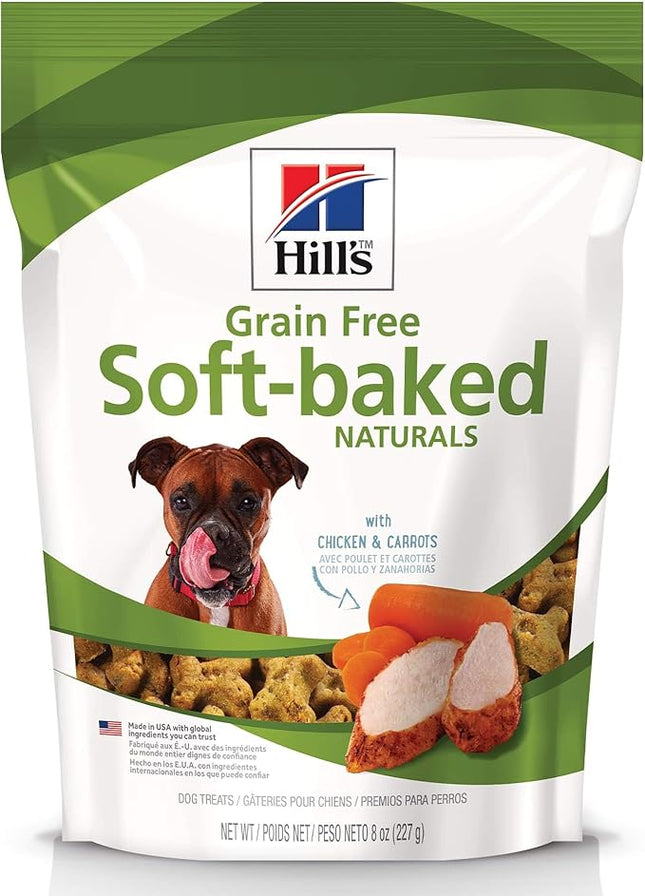 Hill's Grain Free Soft Baked Naturals, All Life Stages, Great Taste, Dog Treats, Chicken & Carrots, 8 oz Bag