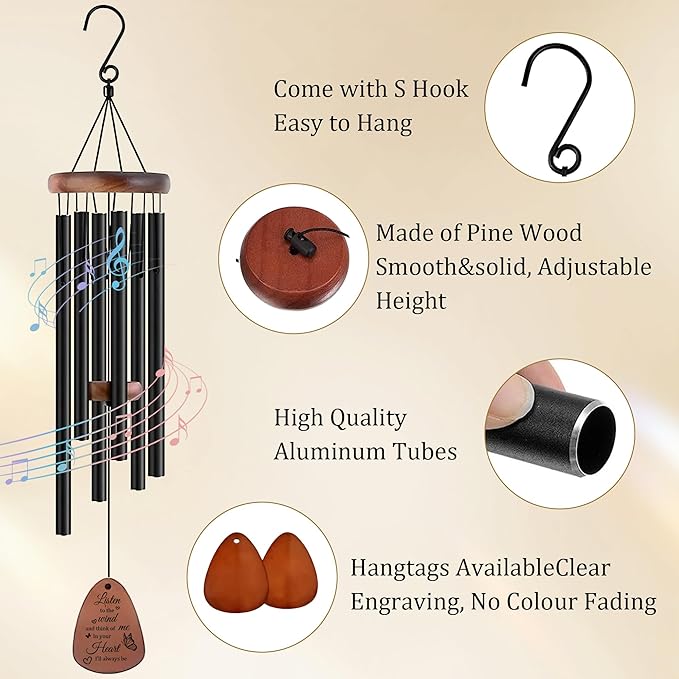 Personalized Pet Memorial Wind Chimes-Custom Sympathy Gift for Loss of Dog or Cat-Keepsake in Memory of Beloved Pet-Comforting Bereavement Gift for Grieving Pet Owners (Memorial-Tree)
