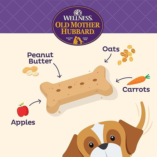 Old Mother Hubbard Wellness P-Nuttier Dog Biscuits, Natural, Training Treats, Peanut Butter Flavor, Large Size, (6 Pound Box)