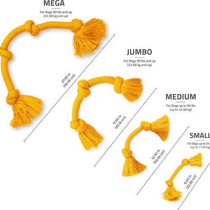 Playology Rope Toys for Dogs | Tug of War Dog Toy for Aggressive Chewers | Cheddar Cheese Scented Dog Toys | Mega Rope Toy for Interactive Play
