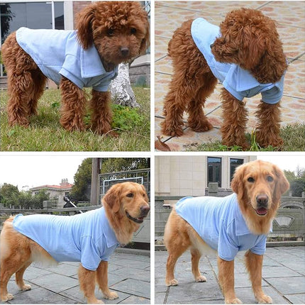 lovelonglong Basic Dog Polo Shirts Premium Cotton, Polo T-Shirts for Large Medium Small Dogs with a Two-Button Collar Blank Color Sky-Blue XL