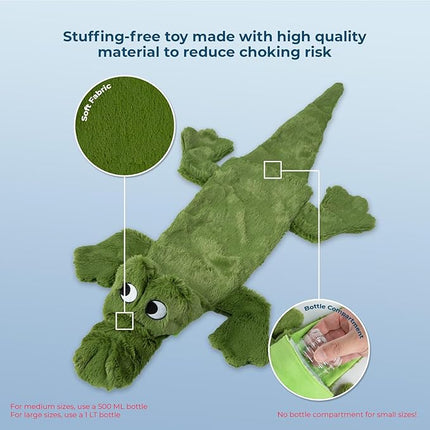 Best Pet Supplies Squeaky Dog Toys with Soft Durable Fabric for Small, Medium and Large Pets Interactive Toy for Indoor Play, Supports Active Biting and Play - Alligator, Medium