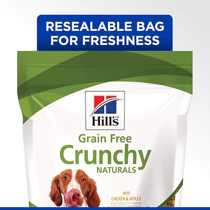 Hill's Grain Free Crunchy Naturals Treats, All Life Stages, Great Taste, Dog Treats, Chicken & Apples, 8 oz Bag