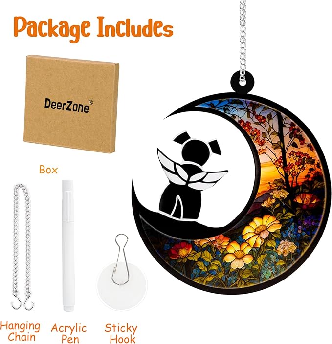 Dog Memorial Suncatcher,Pet Sympathy Gifts,Dog Memorial Gifts for Loss of Dog,Personalized Dog Pass Away Gifts with Name Date for Pet Lovers