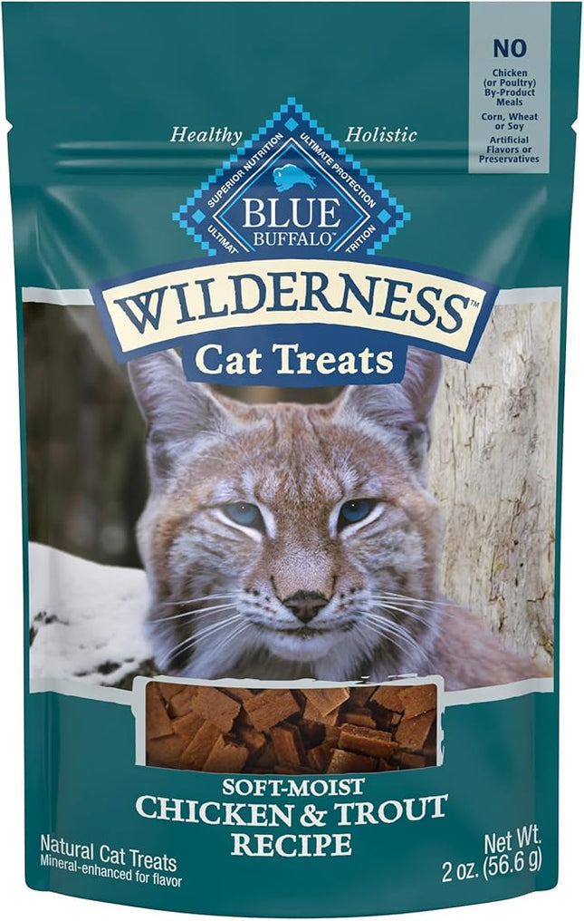 Blue Buffalo Wilderness Soft Cat Treats, Made with Natural Ingredients, Chicken & Trout Recipe, 2-oz Bag