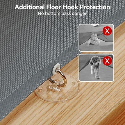 COMOMY 118" Retractable Baby Gates Extra Wide, Retractable Dog Gate for Large Openings, Extra Long Dog Gates for The House, Extra Large Mesh Pet Gate for Stairs, Doorways, Hallways, Indoor&Outdoor