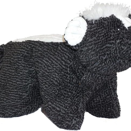 HuggleHounds Plush Dog Toy - Fuzzy Dog Toy, Soft Fleece, Interactive Durable Stuffed for Small and Large Breeds with Squeaker - Squooshie Skunk