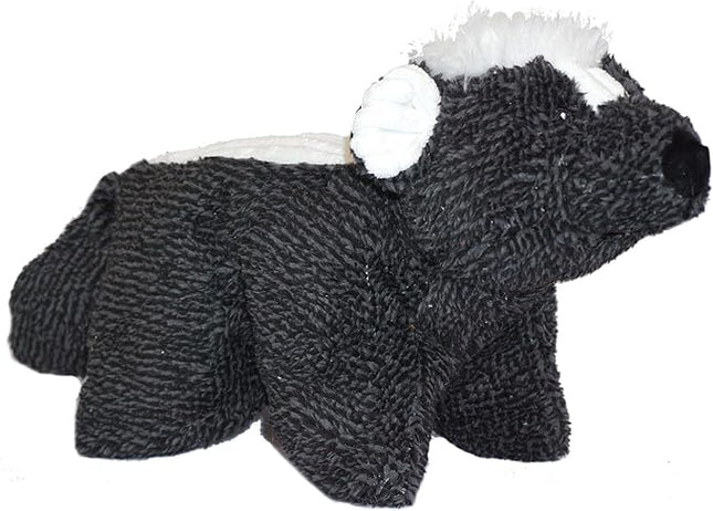 HuggleHounds Plush Dog Toy - Fuzzy Dog Toy, Soft Fleece, Interactive Durable Stuffed for Small and Large Breeds with Squeaker - Squooshie Skunk