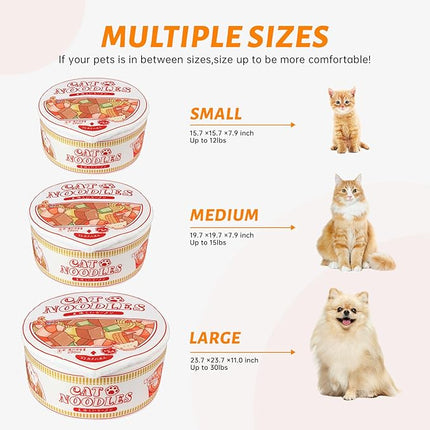 寵幸 Ramen Noodle Dog & Cat Bed,Keep Warm and Super Soft Creative Pet Nest for Indoor Cats,Removable Washable Cushion for Small Medium Large Dogs and Cats