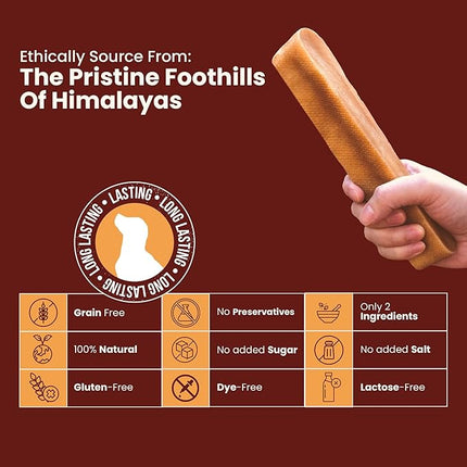 Authentic Himalayan Yak Cheese for Dogs - Small (Pack of 10) - Sourced from Pristine Himalayan Foothill, Rawhide-Free, NO preservatives