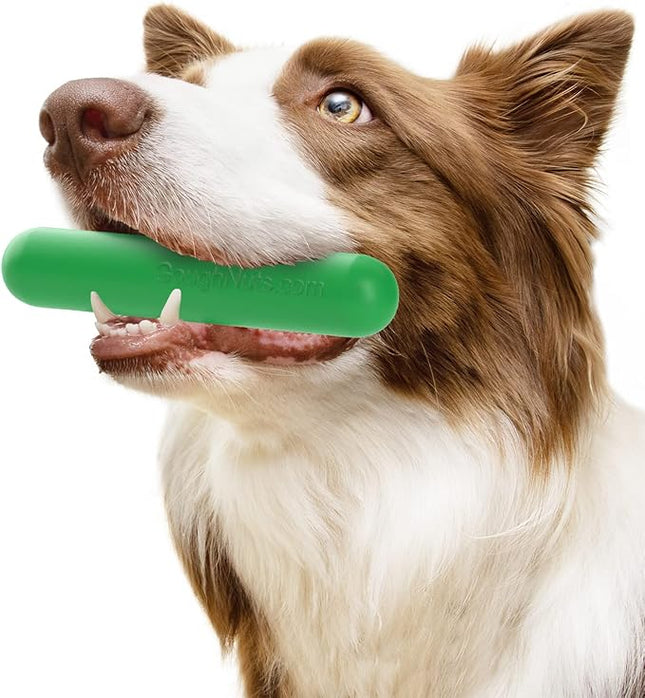 Goughnuts — Dog Toys for Aggressive Chewers | Virtually Indestructible Dog Toy Stick for Small Breeds | Heavy Duty Dog Toy | Green