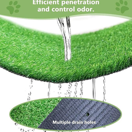 Artificial Grass for Dogs Pee Tray Fake Grass Mat for Professional Puppy Potty Trainer Replacement Dog Grass Pad for Indoor and Outdoor 39.3 x 31.4 Inch (Pack of 1)