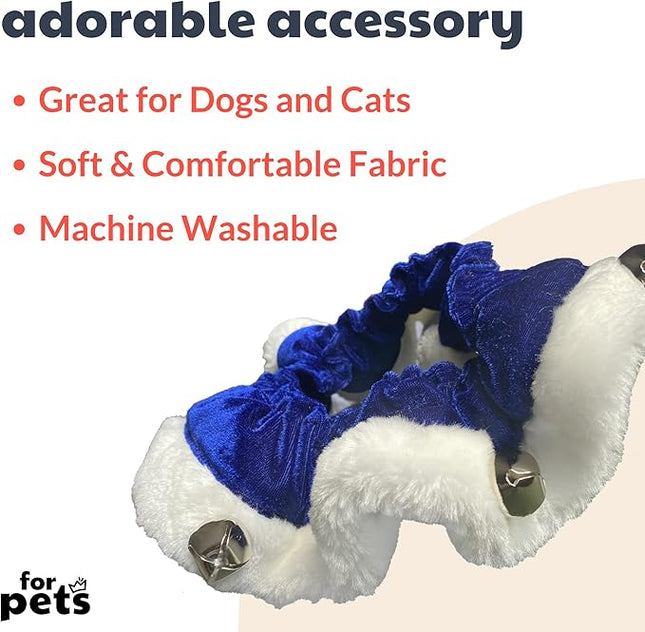 Huxley & Kent Ruff Pet Scrunchy | Hanukkah (Large) | Festive Christmas/Holiday Neckwear for Dogs/Cats | Fun Stretchable Costume Accessory | Soft Collar with Bells