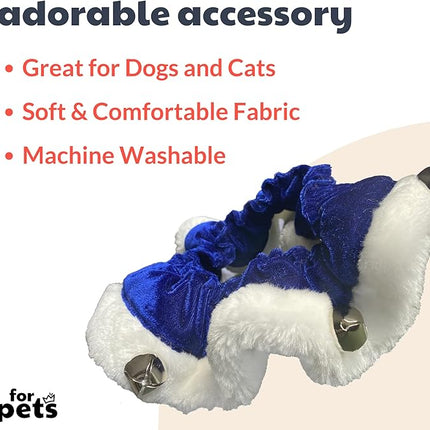 Huxley & Kent Ruff Pet Scrunchy | Hanukkah (Extra-Small) | Festive Christmas/Holiday Neckwear for Dogs/Cats | Fun Stretchable Costume Accessory | Soft Collar with Bells