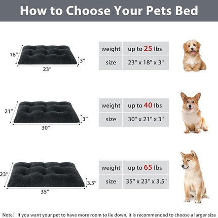 BFPETHOME Dog Beds for Large Dogs, Plush Dog Crate Bed Fluffy Cozy Kennel Pad for Sleeping &Ease Anxiety, Washable Pet Mats with Anti-Slip Bottom for Large Dogs, Navy