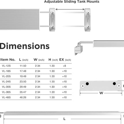 Finnex Stingray 3 Aquarium LED Light, 24/7 Lunar+, Controllable, Extendable Legs (24 Inch)