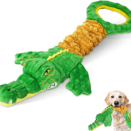 Large Dog Toys, Plush Squeaky Dog Toy with Crinkle Paper and Tug of War Handle, Interactive Puppy Toys for Small, Medium and Large Dogs