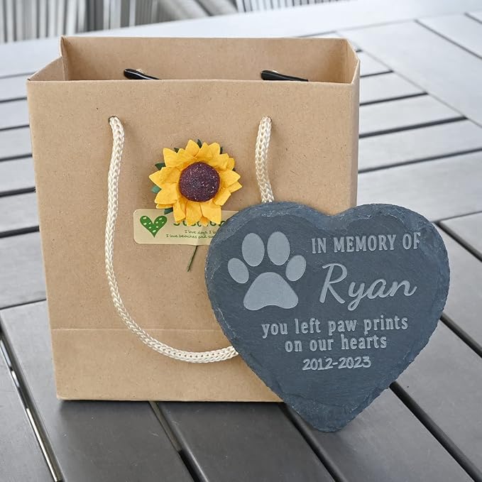 Personalized Pet Memorial Stones - In Memory of Dog or Cat, Sympathy Gift for Pet Loss
