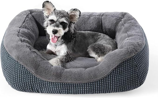 INVENHO Small Dog Bed for Small Dogs, Cat Beds for Indoor Cats Washable, Orthopedic Dog Bed, Warming Soft Calming Sleeping Puppy Bed Durable Pet Bed with Anti-Slip Bottom S(20"x19"x6")