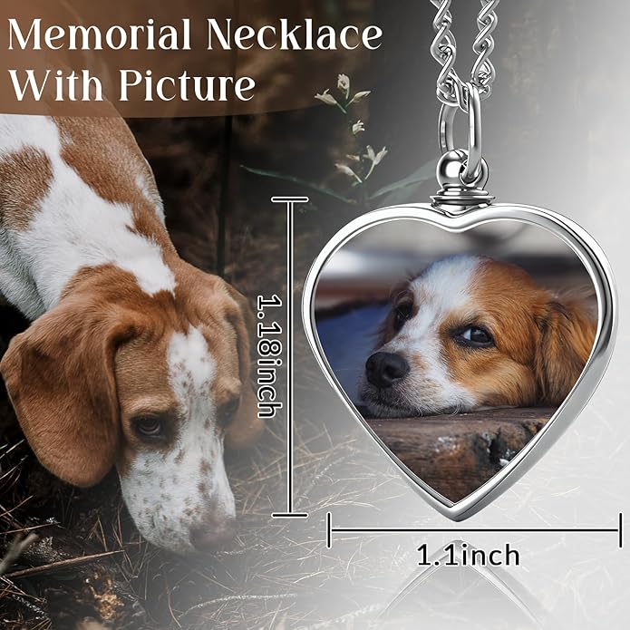 Custom Pet Necklace, Personalized Dogs Necklaces for Women, Dogs Remembrance Jewelry, Picture Necklace Personalized Photo, Customized Dog Memorial Gifts for Loss of Dog