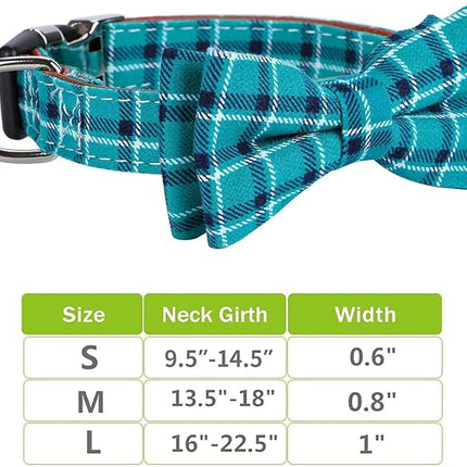 Faleela Soft &Comfy Bowtie Dog Collar,Detachable and Adjustable Bow Tie Collar,for Small Medium Large Pet (Medium (Pack of 1), Green)