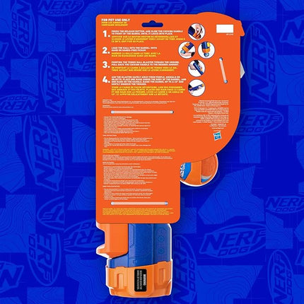 Nerf Dog Tennis Ball Blaster Dog Toy Blue/Orange, 16 Inch Compact Blaster with 1 Ball