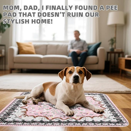 KOOLTAIL Washable Pee Pads for Dogs, 2 Pack Super Absorbent Reusable Puppy Training Pads Waterproof, Nonslip and Leak-Proof Dog Pee Pads, Large Pet Mats Whelping Pads for Floor, Crate, Couch, 36"x36"