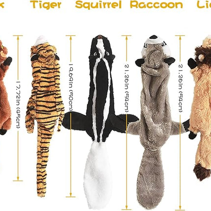 Dog Squeak Toys, No Stuffing Plush Dogs Chew Toy Bundle for Small Medium Large Breed Chewer Tough Durable Squeaky Pet Fetch Puppy Teething Chewing Interactive to Keep Them Busy Best Birthday Gift