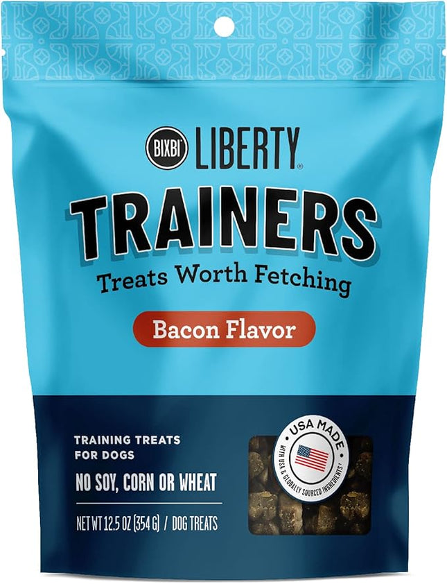 BIXBI Liberty Trainers, Bacon (12.5 oz, 1 Pouch) - Small Training Treats for Dogs - Low Calorie and Grain Free Dog Treats, Flavorful Pocket Size Healthy and All Natural Dog Treats