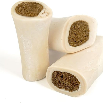 Cadet Stuffed Shin Bone, Long-Lasting Dog Chew Bones for Aggressive Chewers, High Protein Filled Bone Dental Chew for Dogs, Peanut Butter Flavor Filling, 3-4" for Small Dogs, 3 Pack
