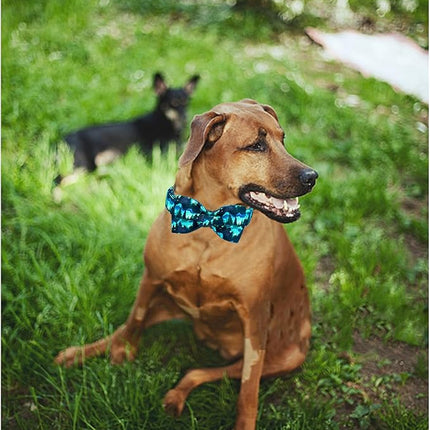 Lionheart glory Dog Bow Collar Green Spring Summer Cute Collars for Large Dogs, Soft Duty Adjustable Dog Collar with Bowtie Pet Collars Bows Pet Gift