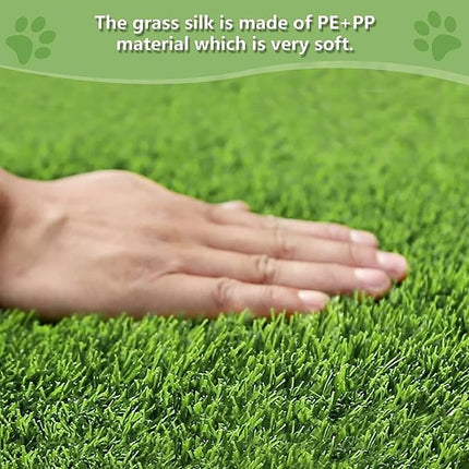Artificial Grass for Dogs Pee Tray Fake Grass Mat for Professional Puppy Potty Trainer Replacement Dog Grass Pad for Indoor and Outdoor 39.3 x 31.4 Inch (Pack of 1)