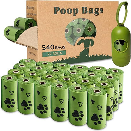 Dog Poop Bags Rolls: Leak-Proof Poo Bag with Dispenser – Large Unscented Poop Bags for Doggy Dogs (450 Count)- Green
