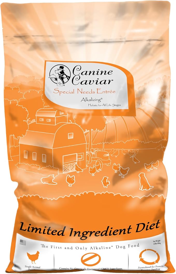 Canine Caviar - Special Needs: Chicken & Brown Rice Alkaline Dry Dog Food, Limited Ingredients, Gluten-Free, Based on Science & Research, Veterinary Alternative Diet (22 Pound Bag)