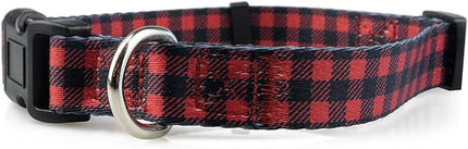 Limeloot Buffalo Plaid Dog Collar, Large