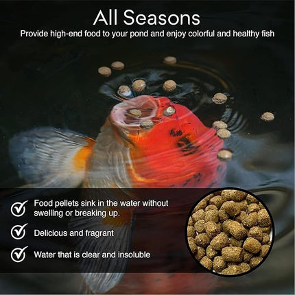 BIG Kahuna Koi Fish Food for Ponds 1lb - Koi Food for Pond Fish Food Pellets – 3/16-1/4 Floating Pond Pellet