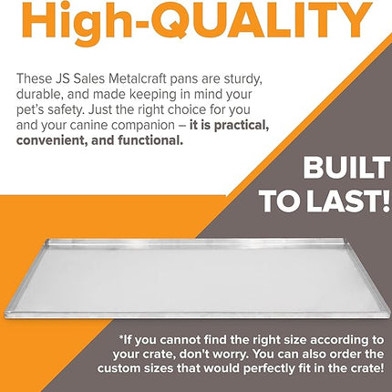 35" x 19.75" Metal Replacement Dog Crate Pan Chew Proof Crack Proof Pet Kennel Tray Central Dog Training Crate Pan Pet Supplies, Galvanized, 1" H